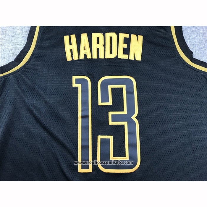 Camiseta Golden Edition Houston Rockets James Harden #13 Negro